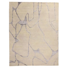 New Contemporary Abstract Wool & Silk Rug Inspired by Willem de Kooning (Tapis abstrait contemporain en laine et soie inspiré par Willem de Kooning)