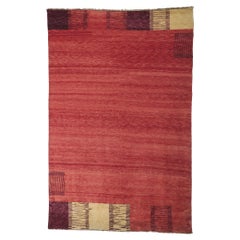 Contemporary Red Pakistani Rug, Avant-Garde Meets Tantalizing Texture