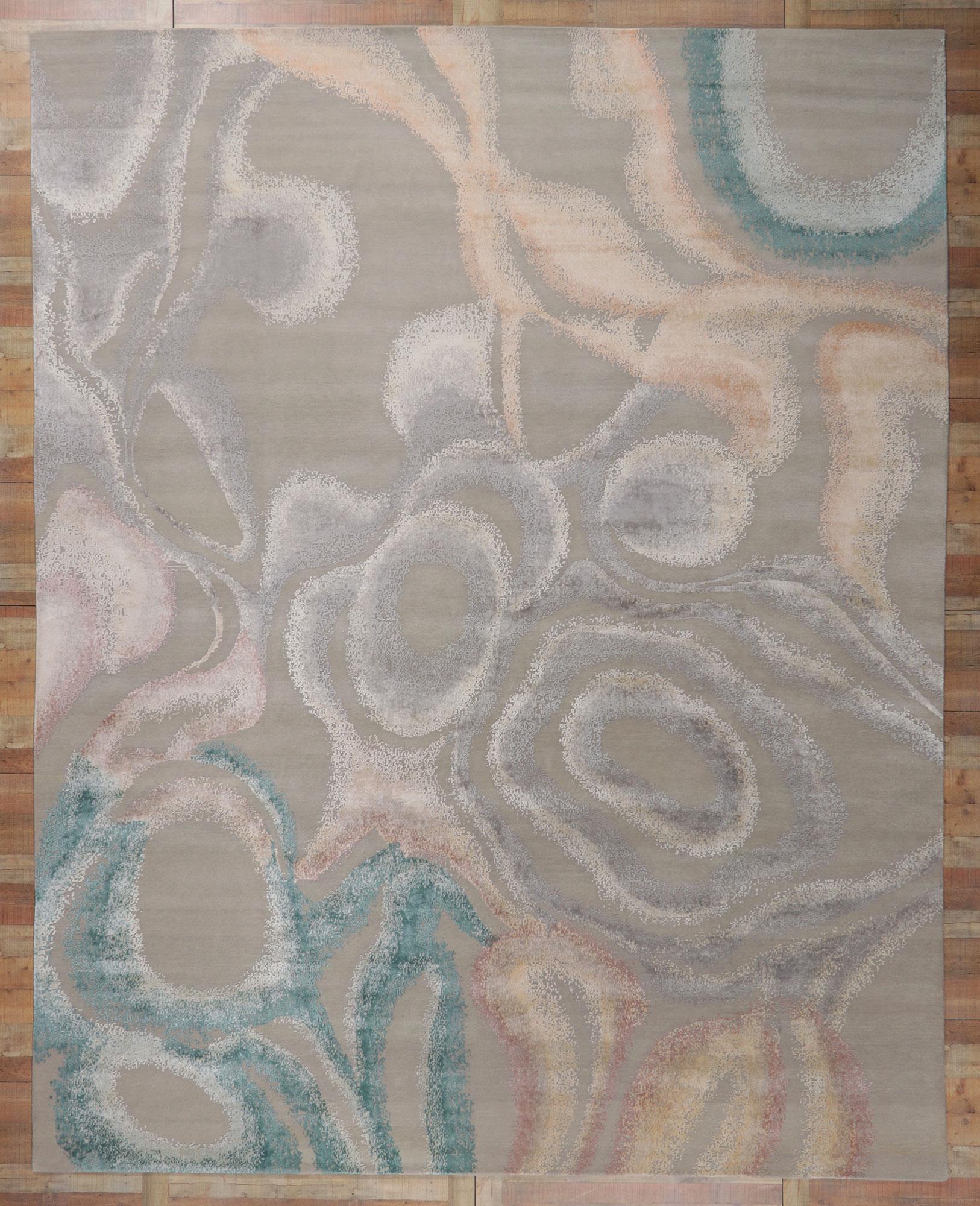 New Contemporary Area Rug Inspired by Georgia O'Keeffe For Sale 4