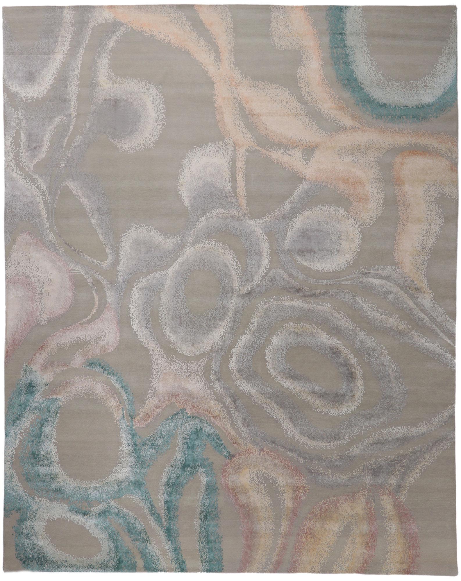 New Contemporary Area Rug Inspired by Georgia O'Keeffe For Sale 5