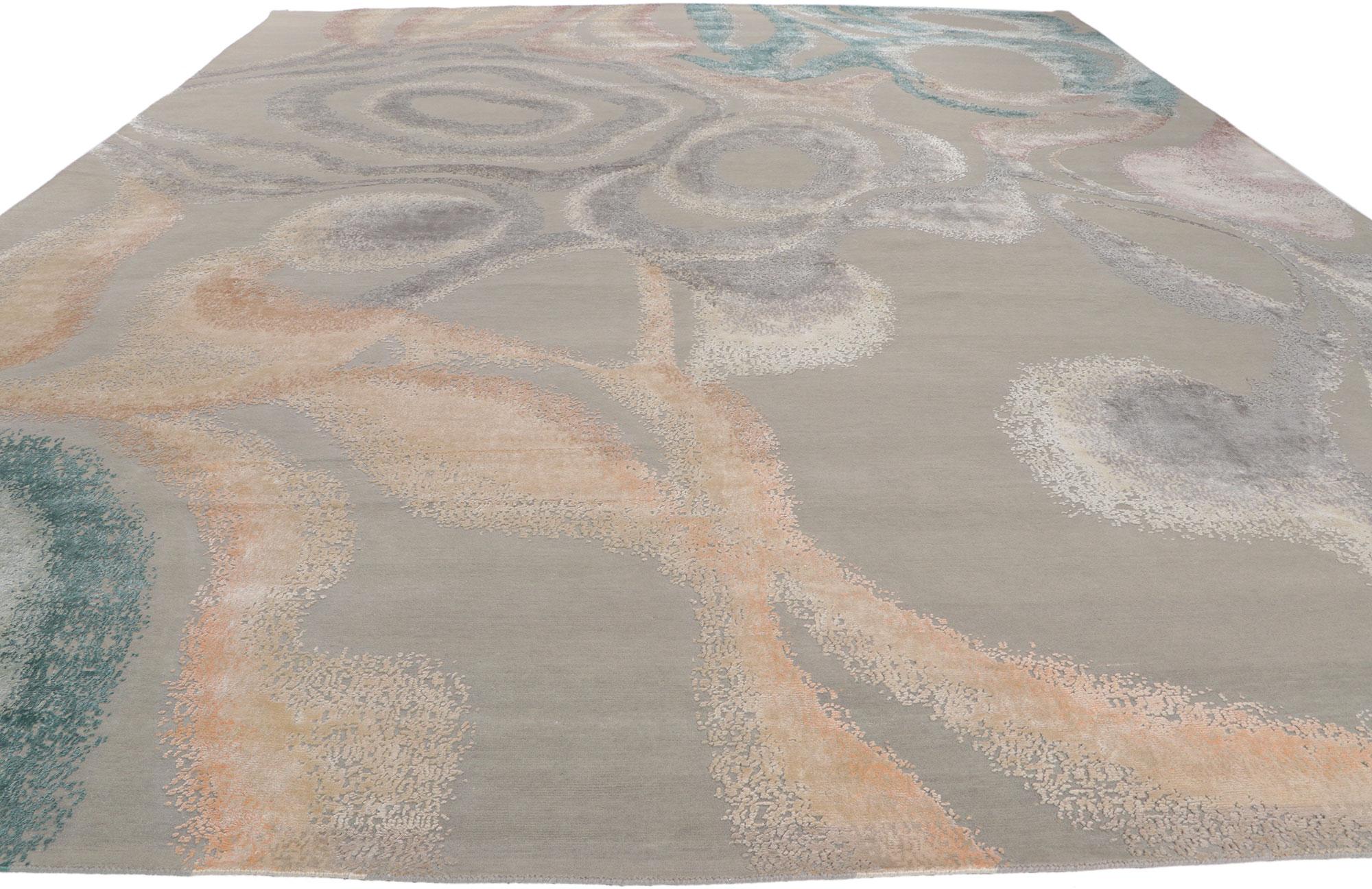 Modern New Contemporary Area Rug Inspired by Georgia O'Keeffe For Sale