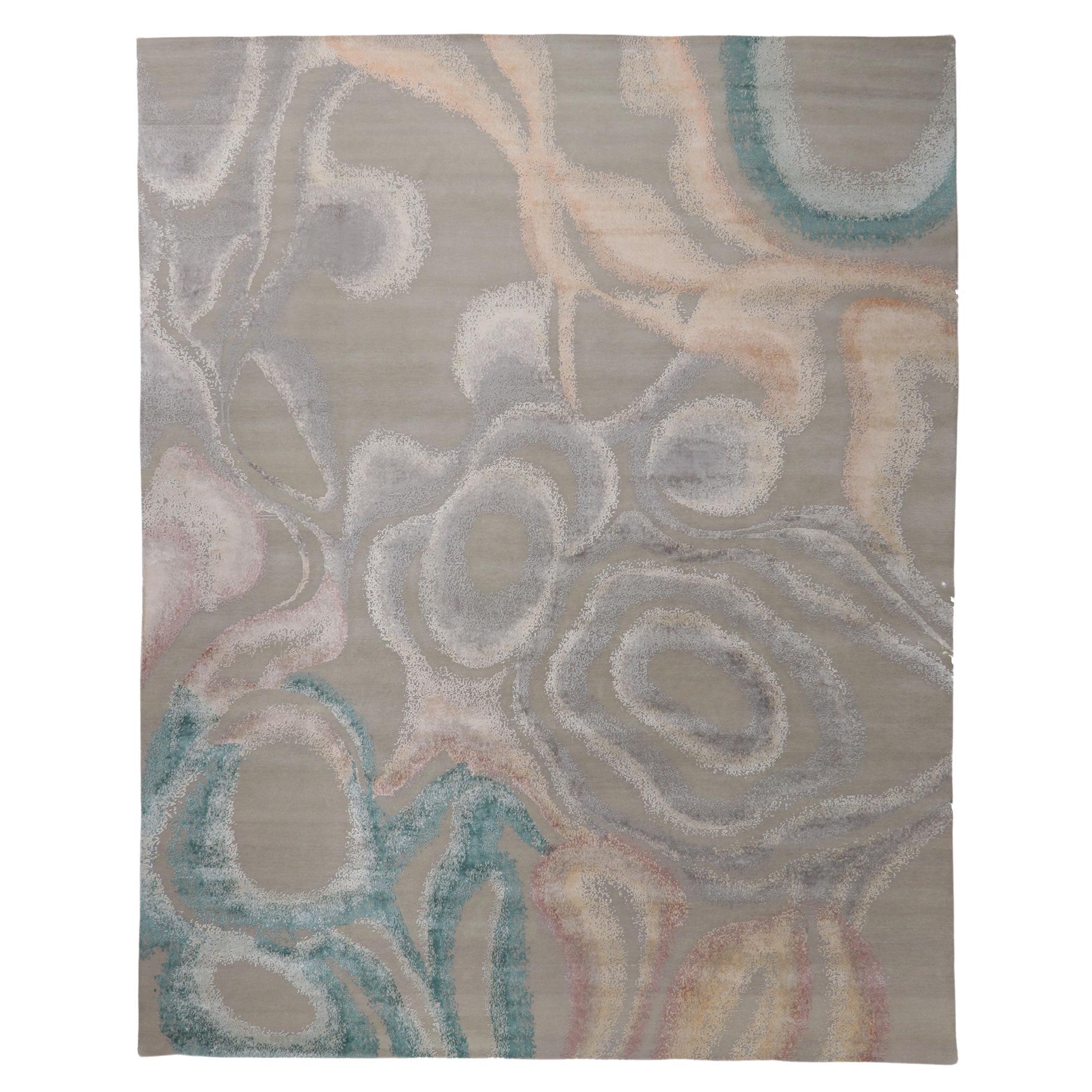 New Contemporary Area Rug Inspired by Georgia O'Keeffe For Sale