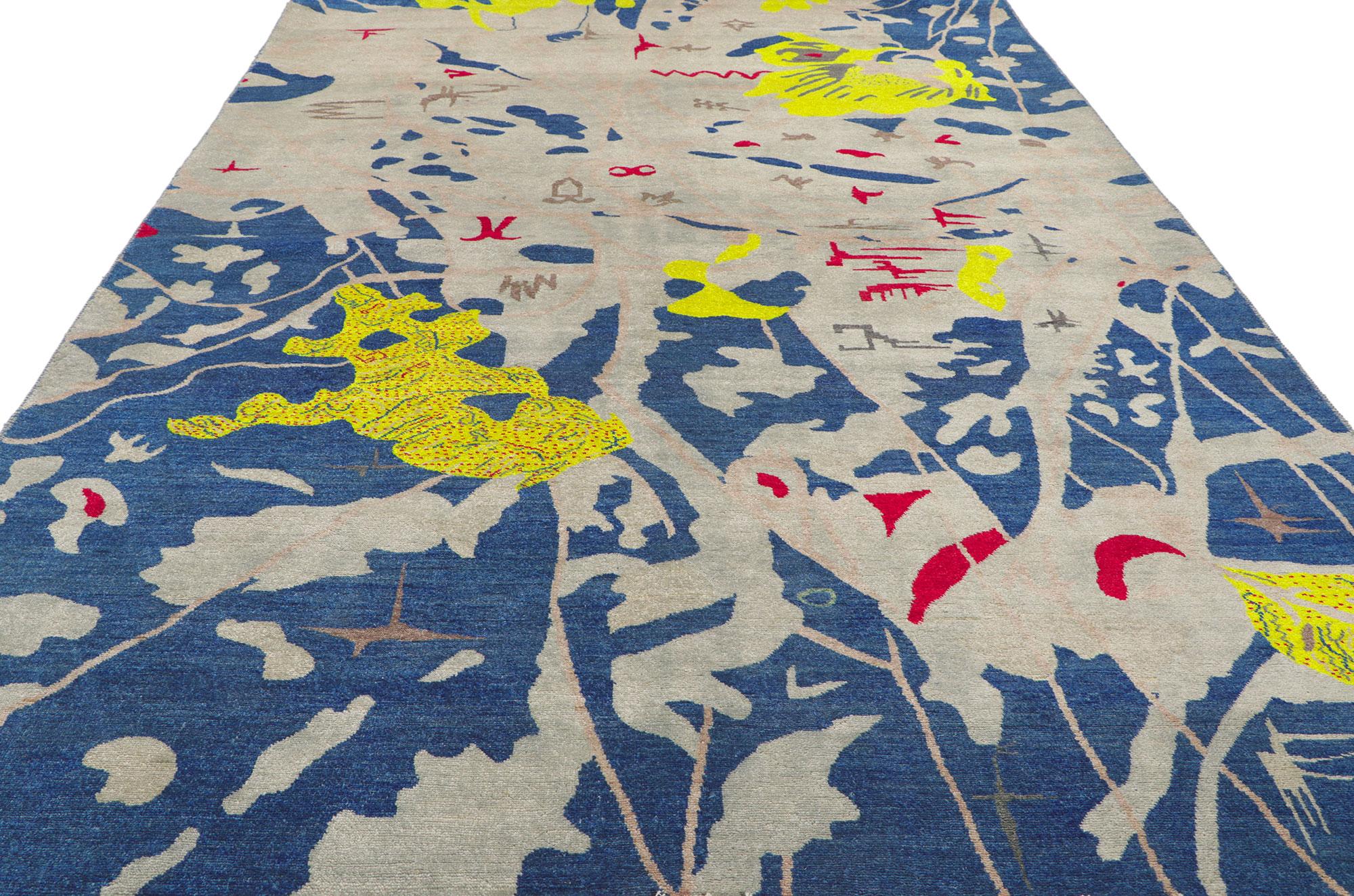 Pakistanais Nouveau tapis contemporain inspiré par Joan Miro en vente