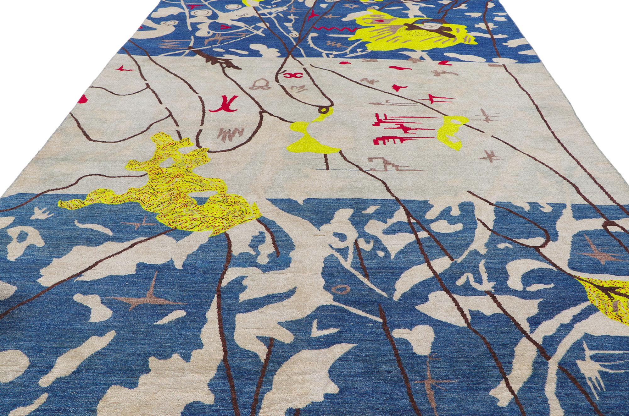 Pakistanais Nouveau tapis AM Contemporary inspiré par Joan Miro en vente