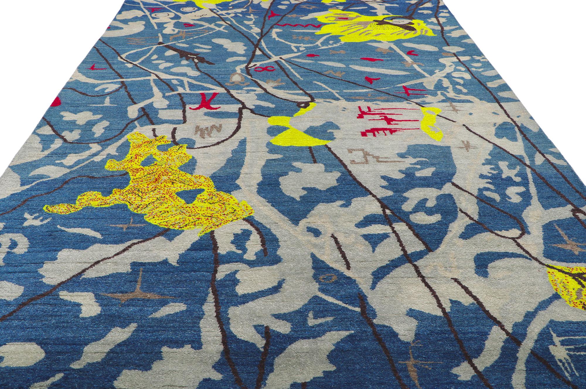 Pakistani New Contemporary Area Rug Inspired by Joan Miro For Sale