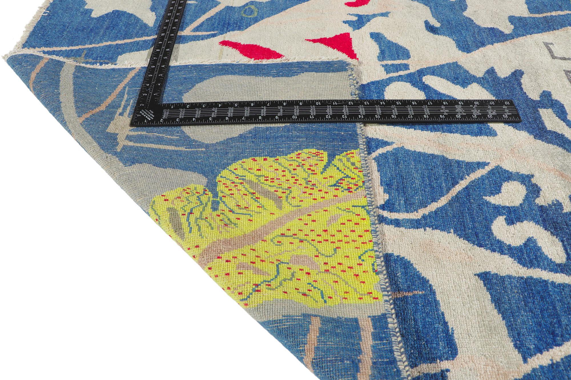 Hand-Knotted New Contemporary Area Rug Inspired by Joan Miro For Sale