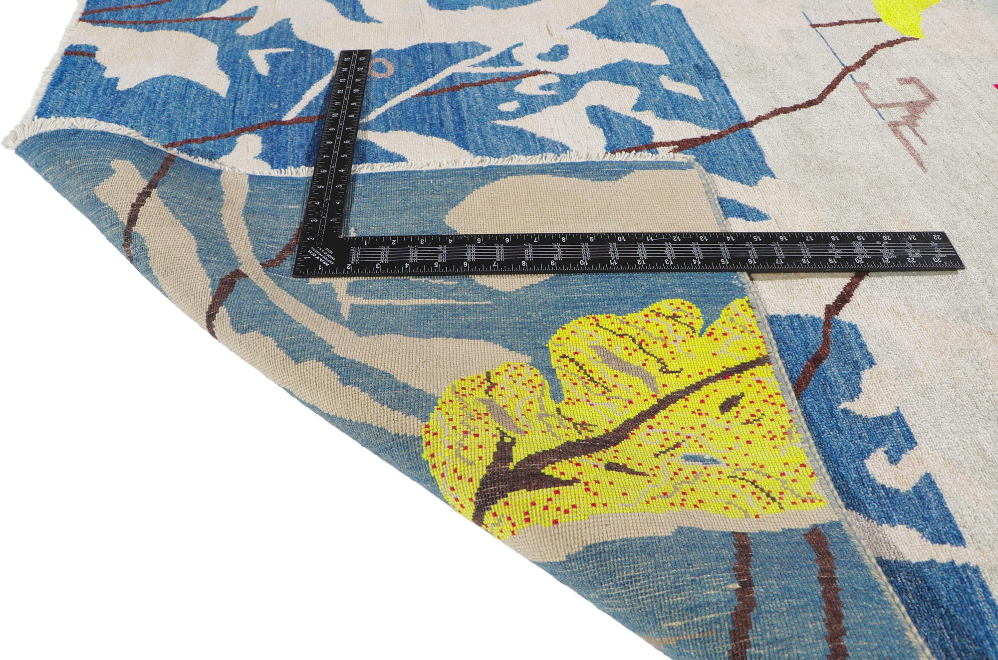 Noué à la main Nouveau tapis AM Contemporary inspiré par Joan Miro en vente
