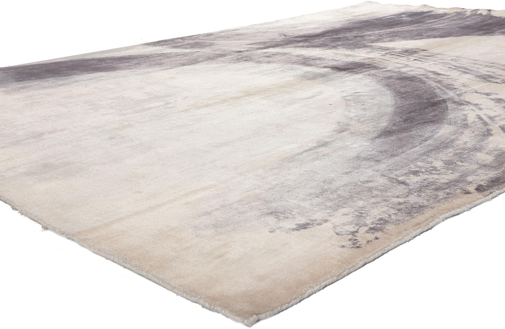 30005 Contemporary Abstract Rug, 06'07 x 09'07.
Abstract Expressionism meets modern minimalism in this wool and silk contemporary area rug. The expressionist design and neutral colors woven into this piece work together creating a luxe modern look.