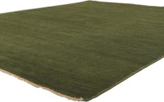 New Moss-Olive Green Modern Rug with Biophilic Design Style