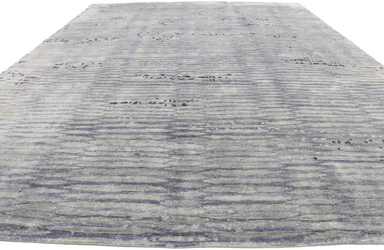 New Contemporary Area Rug with Transitional Zen Style, Japanese Zen