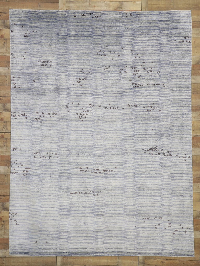 New Contemporary Area Rug with Transitional Zen Style, Japanese Zen