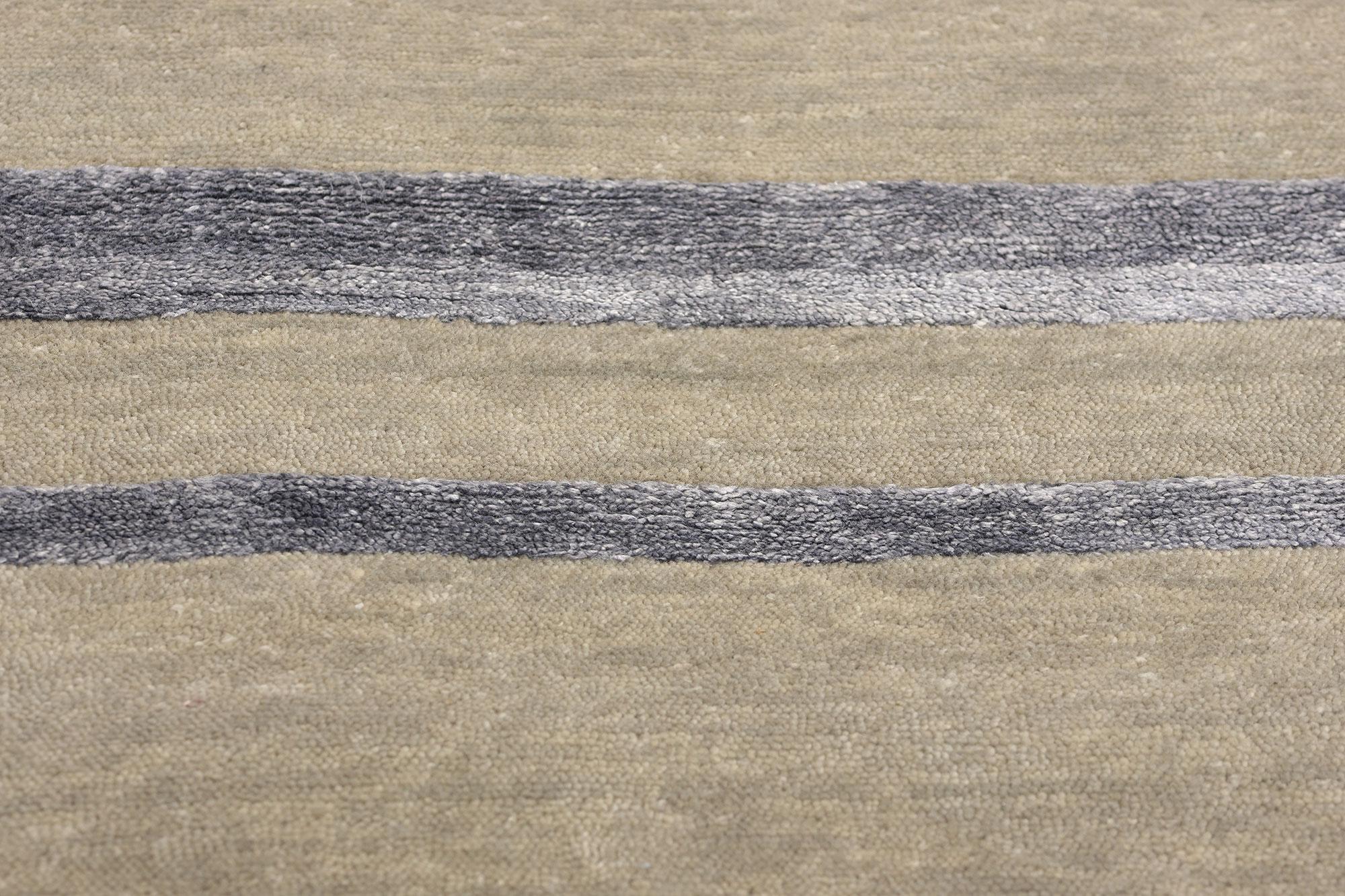 Hand-Knotted New Contemporary Art Deco Wool and Silk Rug For Sale