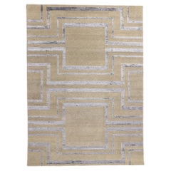 New Contemporary Art Deco Wool and Silk Rug