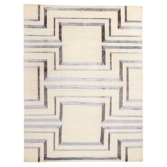 New Contemporary Art Deco Wool 
Silk Rug