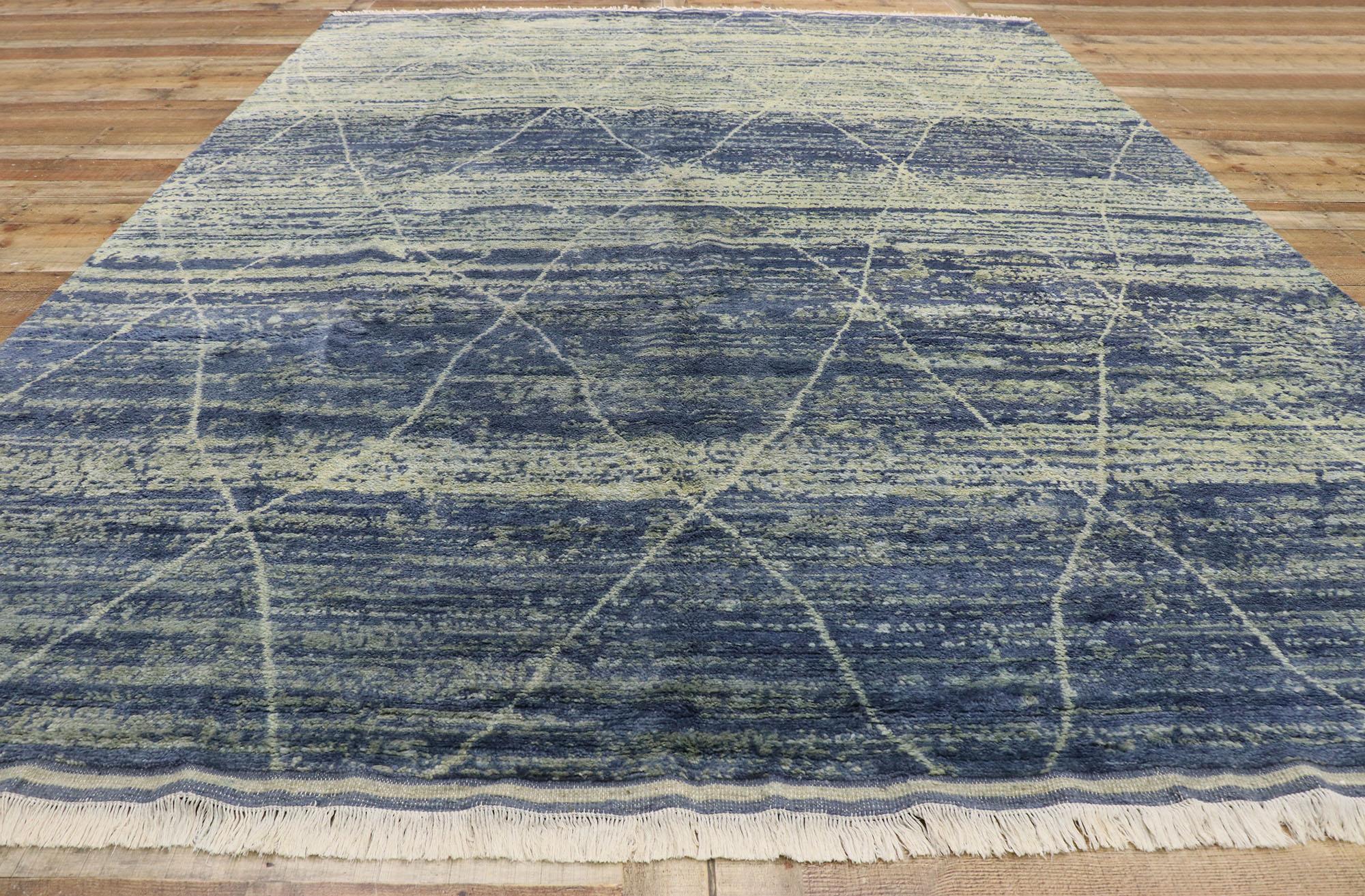 New Contemporary Moroccan Rug with Organic Modern Beach Style 2