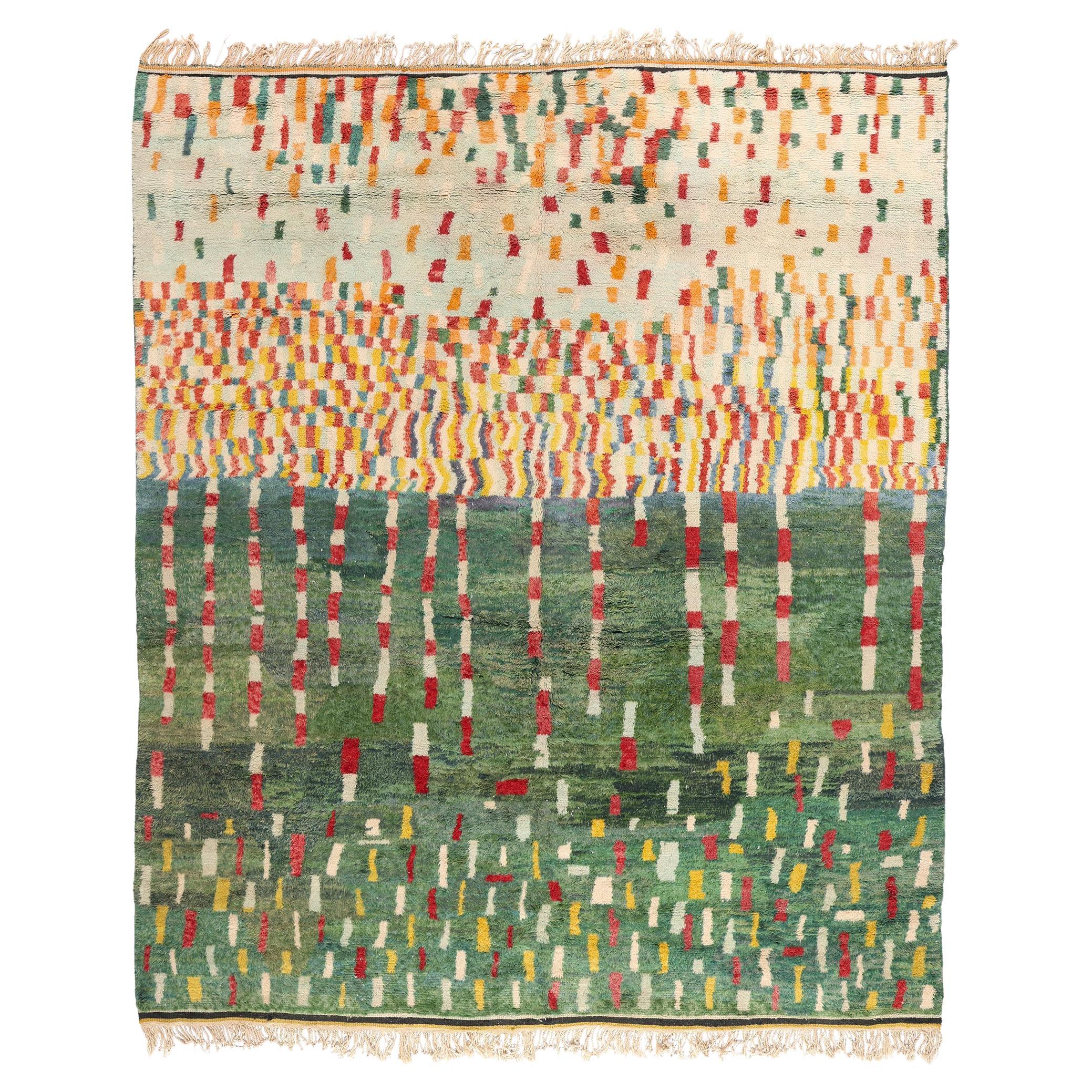 New Contemporary Berber Beni Mrirt Moroccan Carpet with Abstract Expressionism