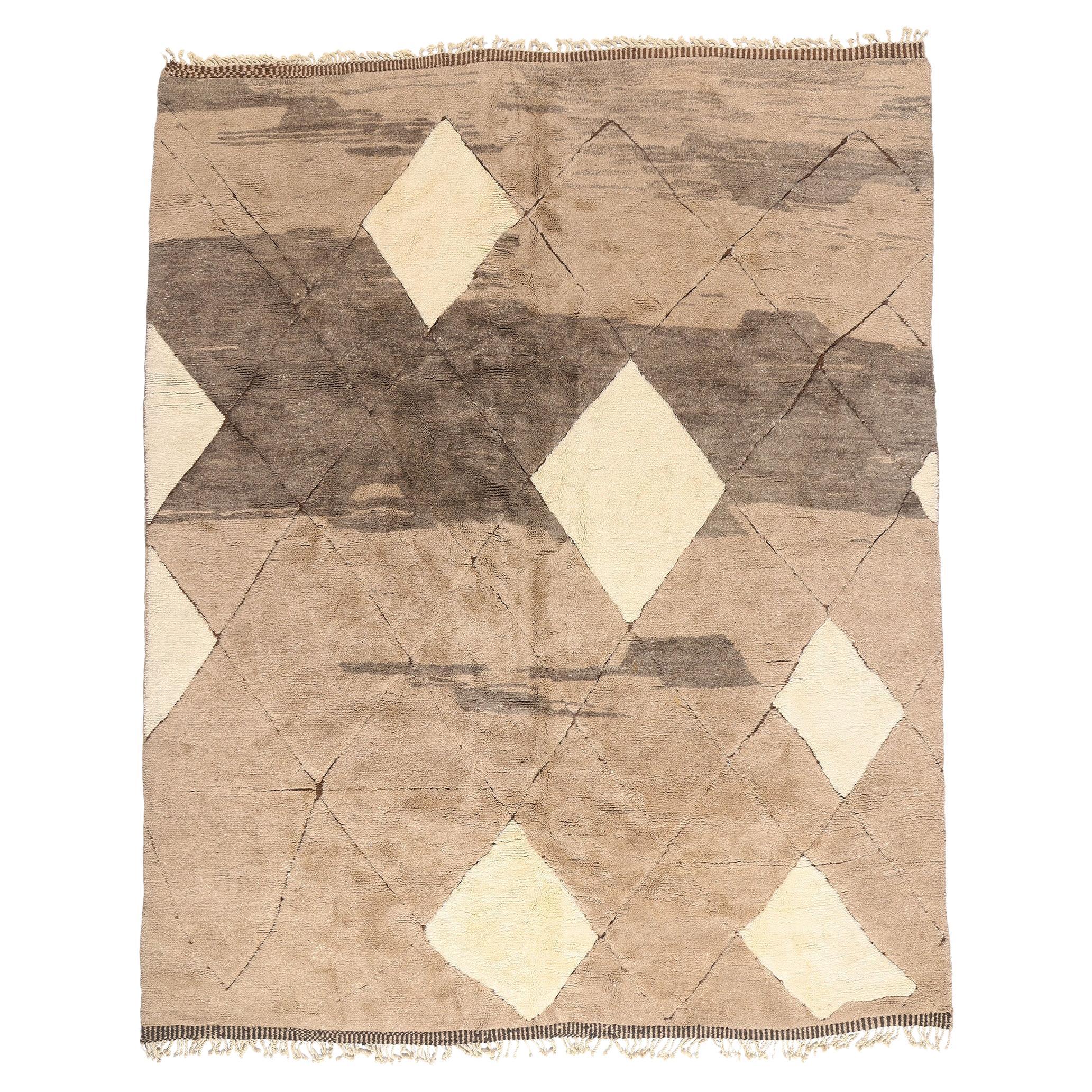 New Contemporary Berber Beni Mrirt Moroccan Rug with Modern Style