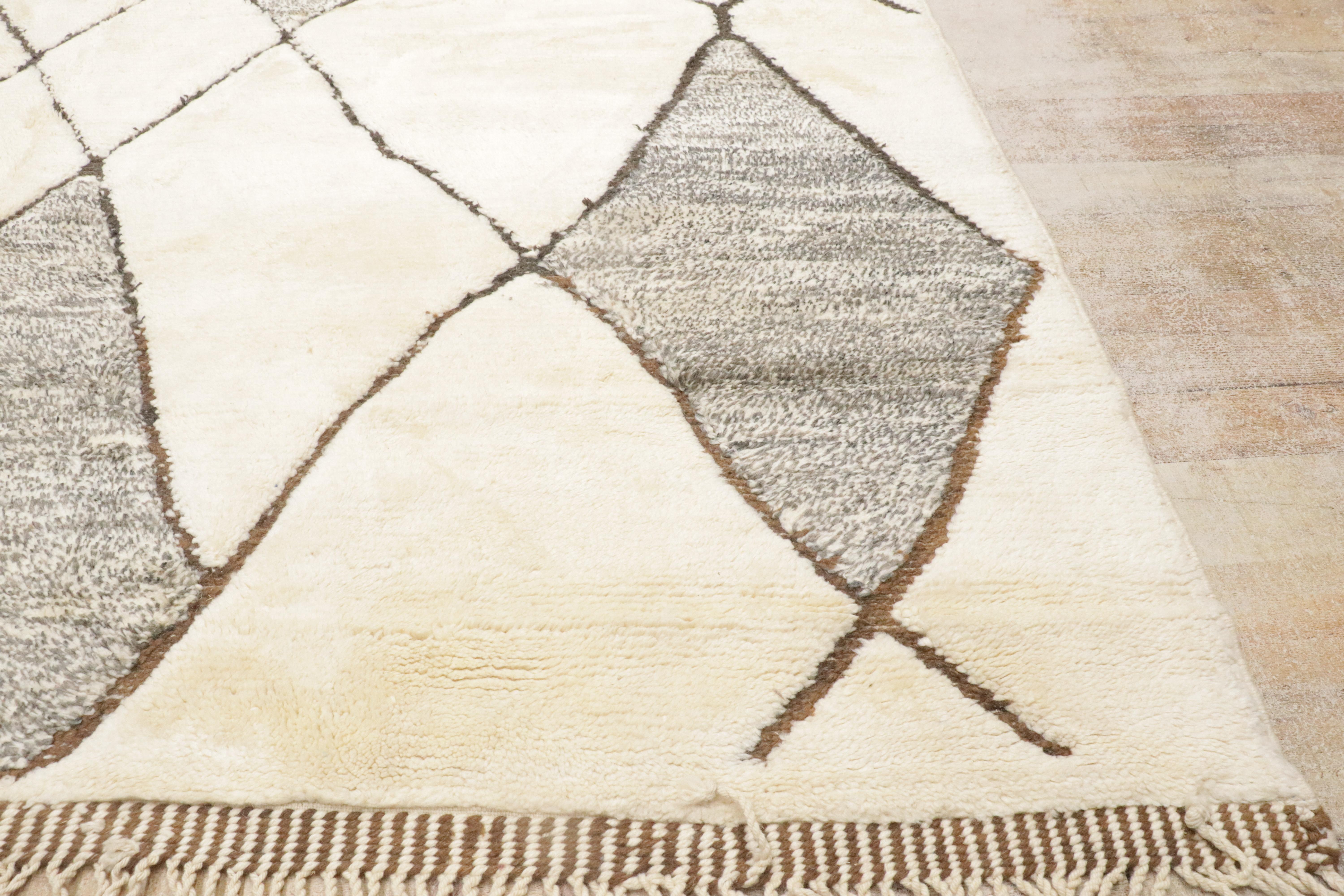 Nuovo tappeto berbero contemporaneo Beni Mrirt marocchino con stile organico moderno in vendita 3