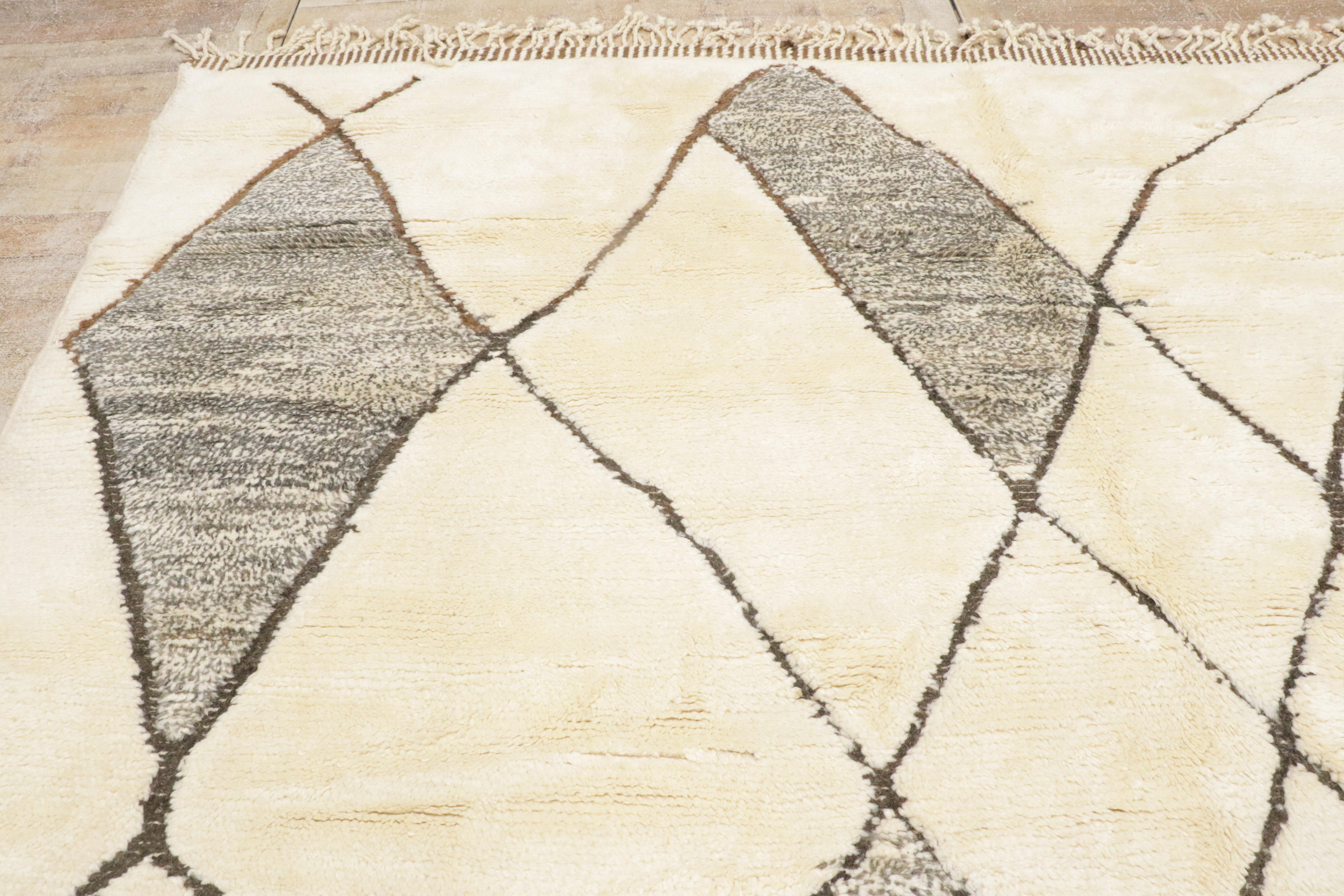 Nuovo tappeto berbero contemporaneo Beni Mrirt marocchino con stile organico moderno in vendita 5