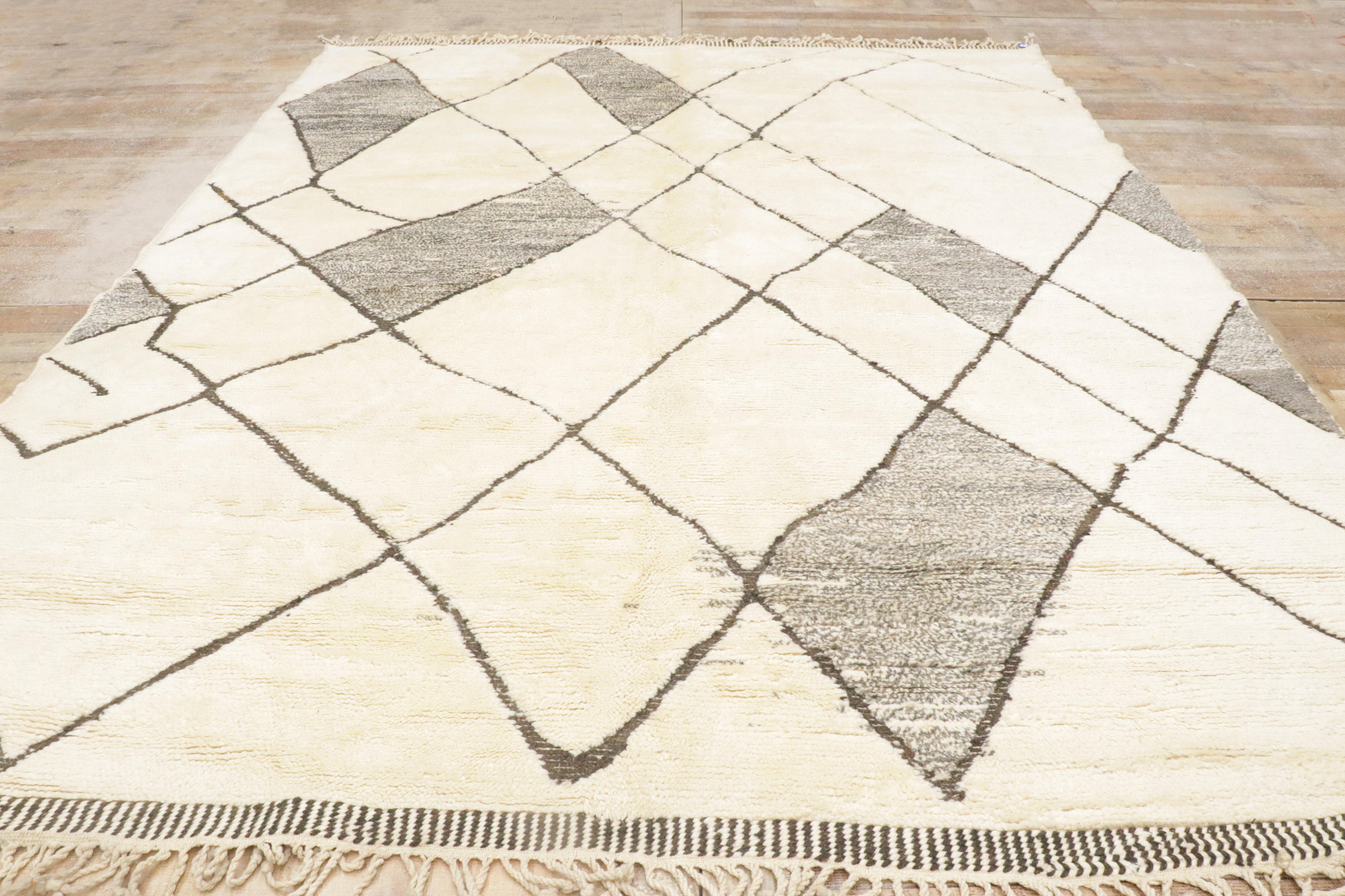 Nuovo tappeto berbero contemporaneo Beni Mrirt marocchino con stile organico moderno in vendita 8