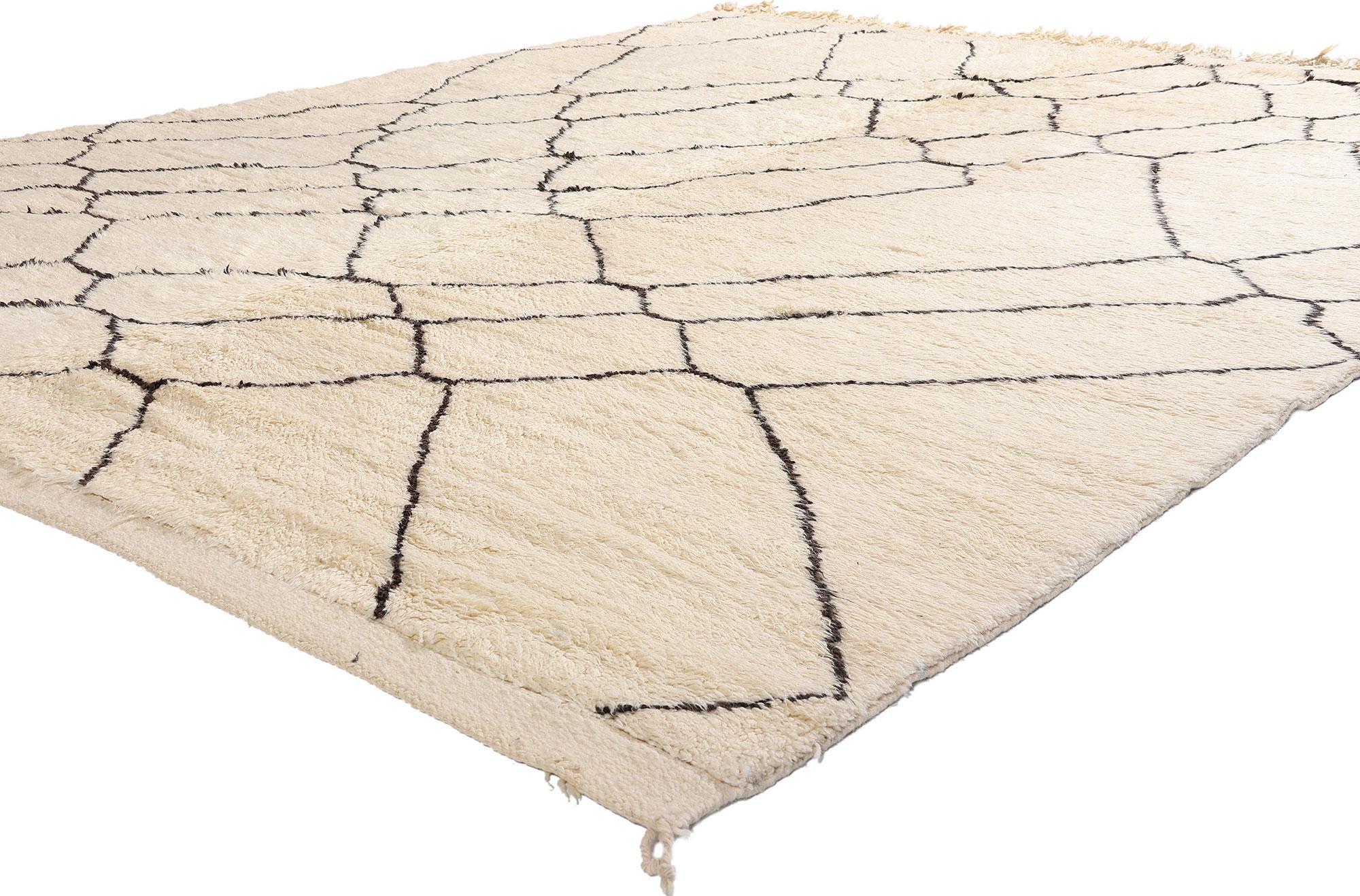 New Contemporary Berber Beni Mrirt Moroccan Rug with Organic Modern Style For Sale 13