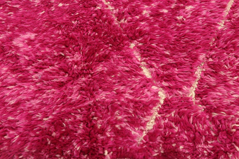 New Contemporary Berber Magenta Moroccan Rug with Abstract ...