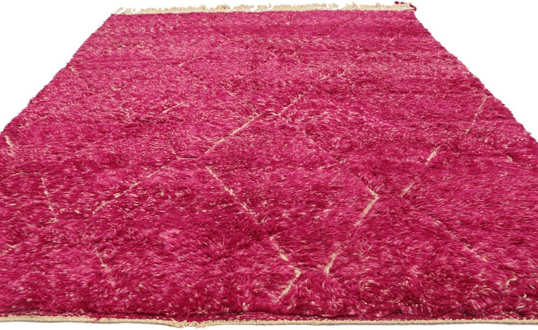 New Contemporary Berber Magenta Moroccan Rug with Abstract ...