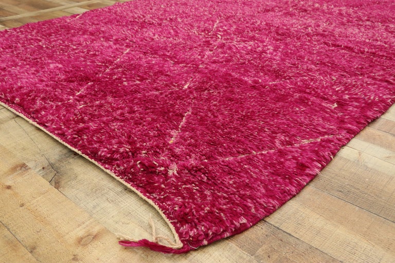 New Contemporary Berber Magenta Moroccan Rug with Abstract ...