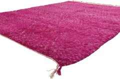 Pink Magenta Beni Mrirt Moroccan Rug, Maximalist Style Meets Tribal Enchantment