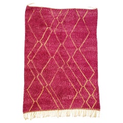 New Contemporary Berber Magenta Moroccan Rug with Abstract Expressionist Style