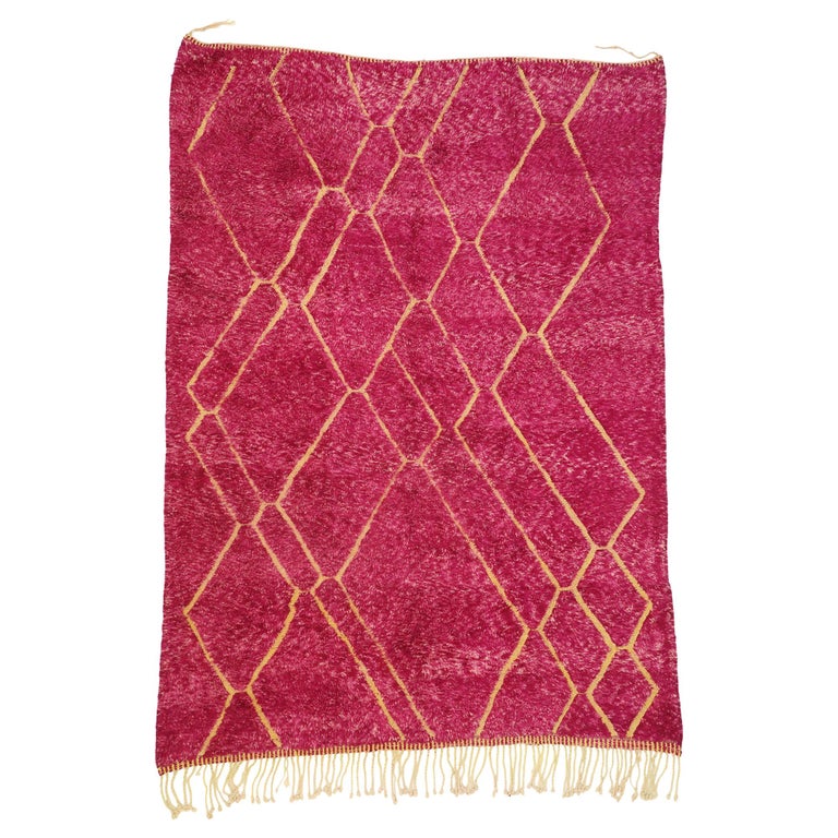 New Contemporary Berber Magenta Moroccan Rug with Abstract ...