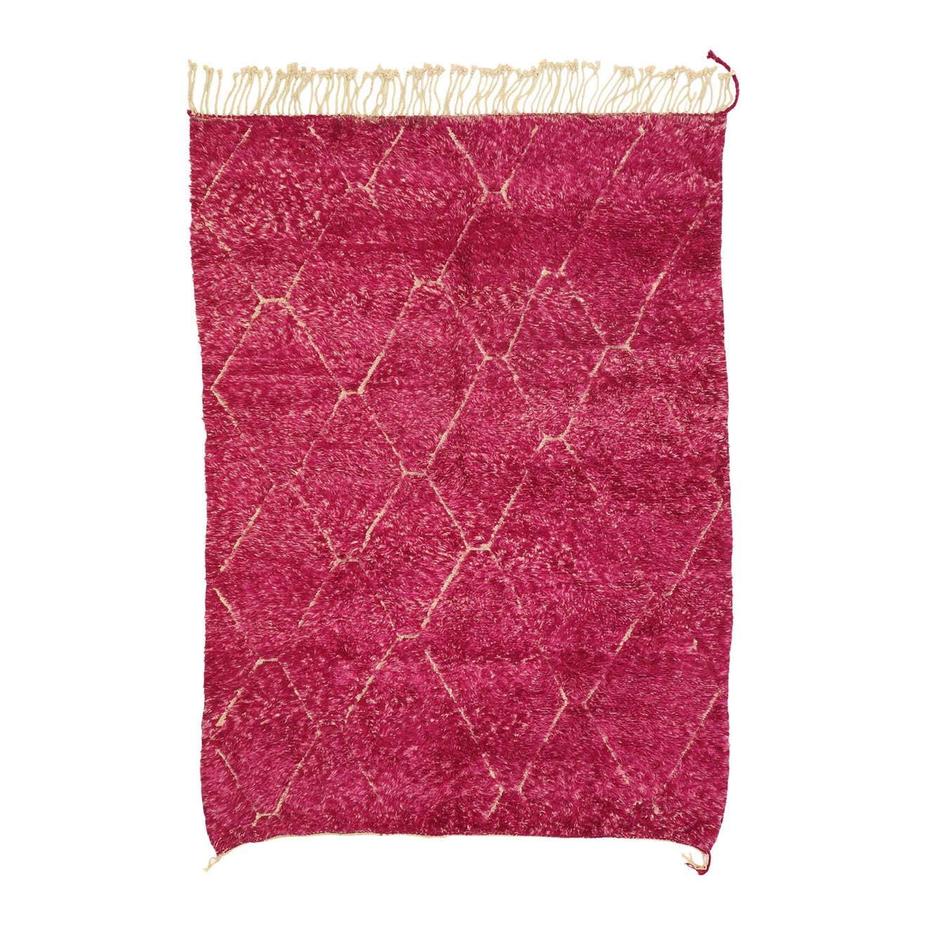 New Contemporary Berber Magenta Moroccan Rug with Abstract ...