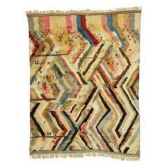 New Contemporary Berber Moroccan Area Rug, Beni Mrirt Rug Inspired by Paul Klee