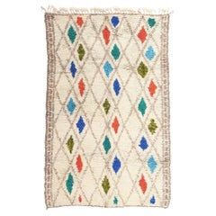 New Colorful Diamond Lattice Berber Moroccan Azilal Carpet with Modern Style