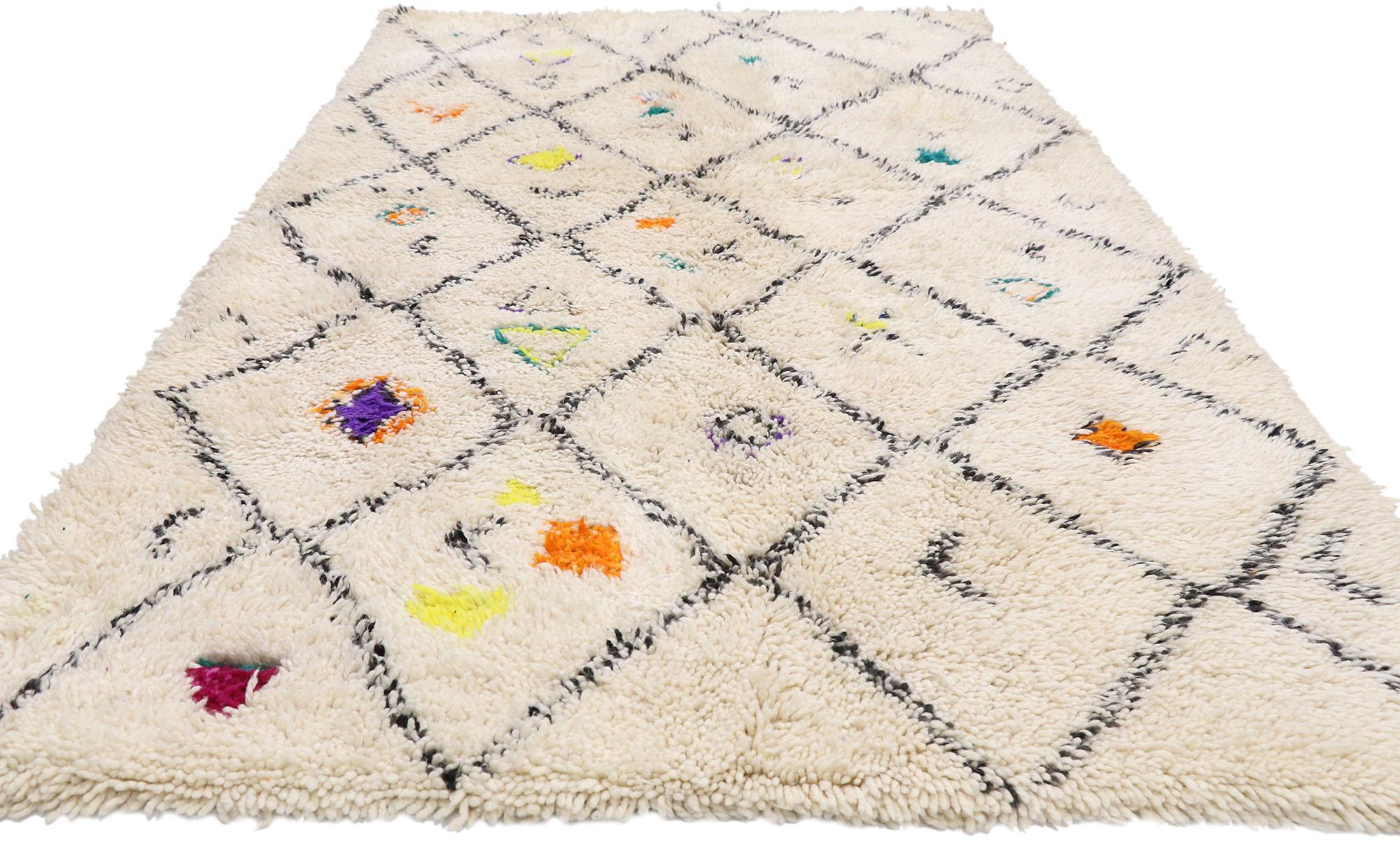 Hand-Knotted New Contemporary Berber Moroccan Azilal Rug with Cozy Hygge Boho Tribal Vibes For Sale