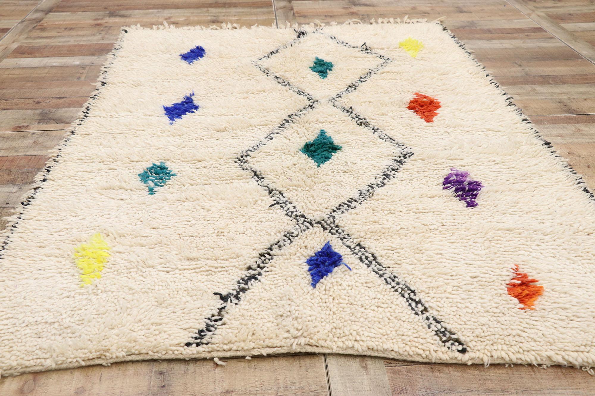 New Contemporary Berber Moroccan Azilal Rug with Tribal Boho Hygge Style For Sale 1