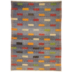 New Contemporary Berber Moroccan Kilim Rug, Modern Cabin Style Flat-Weave Rug