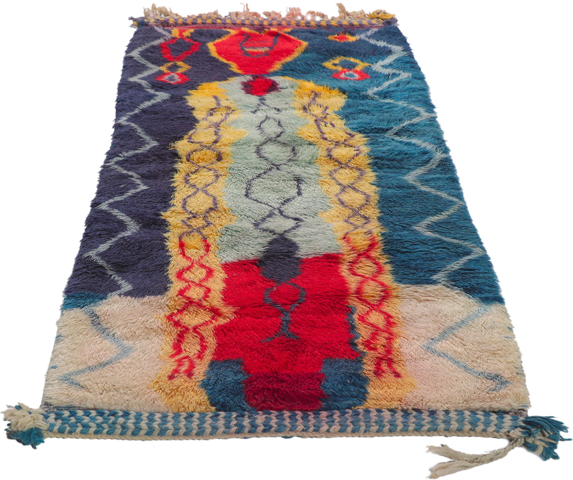 Tribal New Contemporary Berber Moroccan Rug
