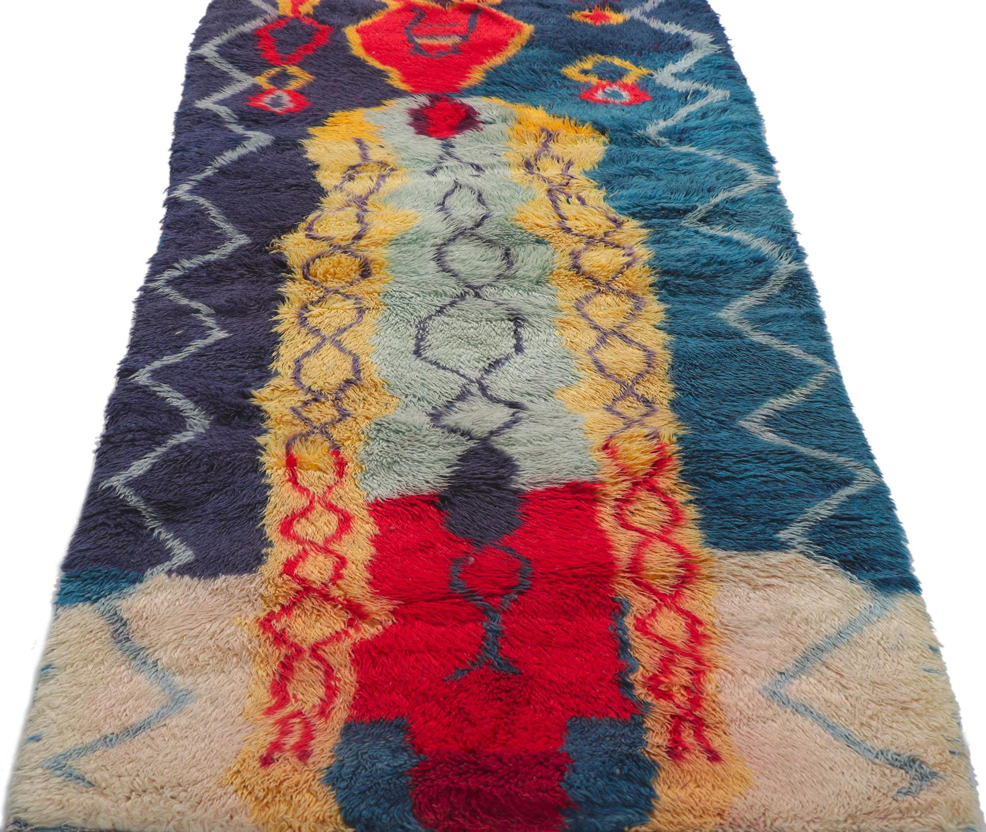 Hand-Knotted New Contemporary Berber Moroccan Rug