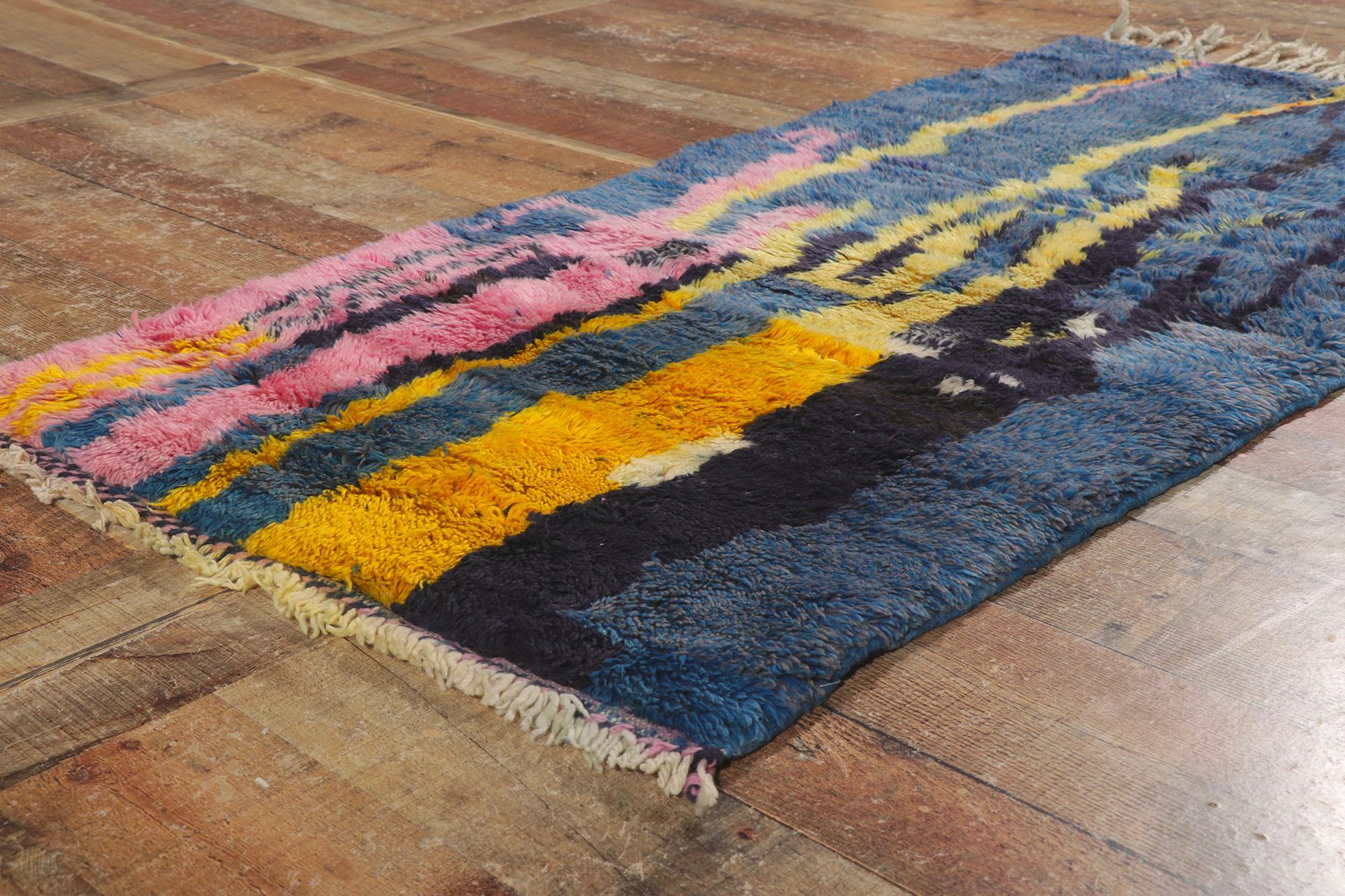 Contemporary Colorful Abstract Moroccan Rug, Abstract Expressionism Meets Nomadic Charm