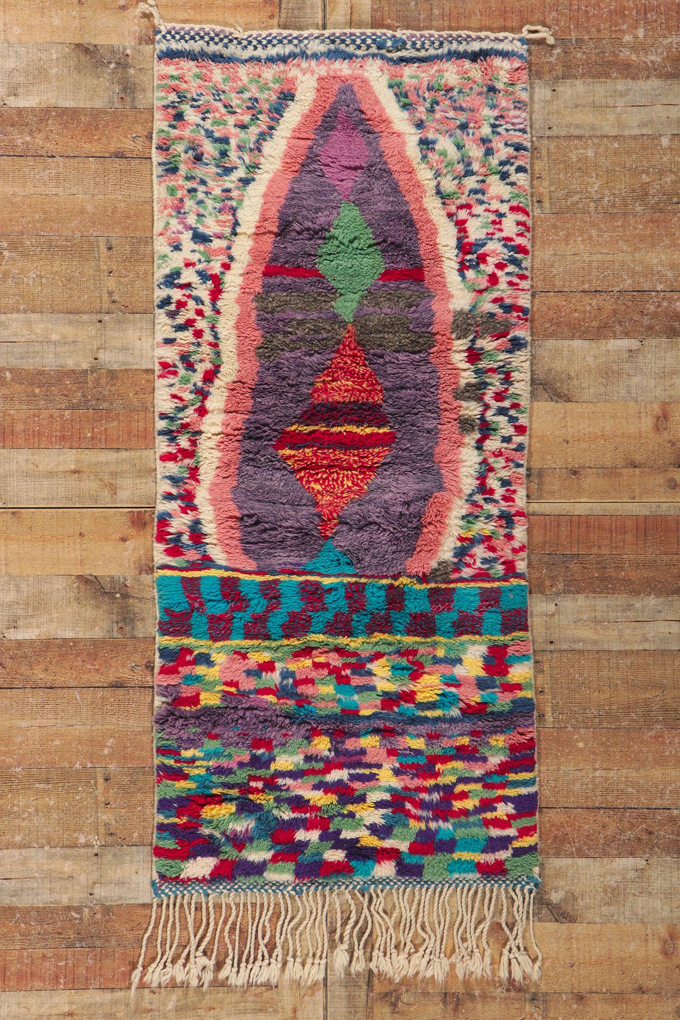 Colorful Abstract Moroccan Rug, Abstract Expressionism Meets Nomadic Charm For Sale 1