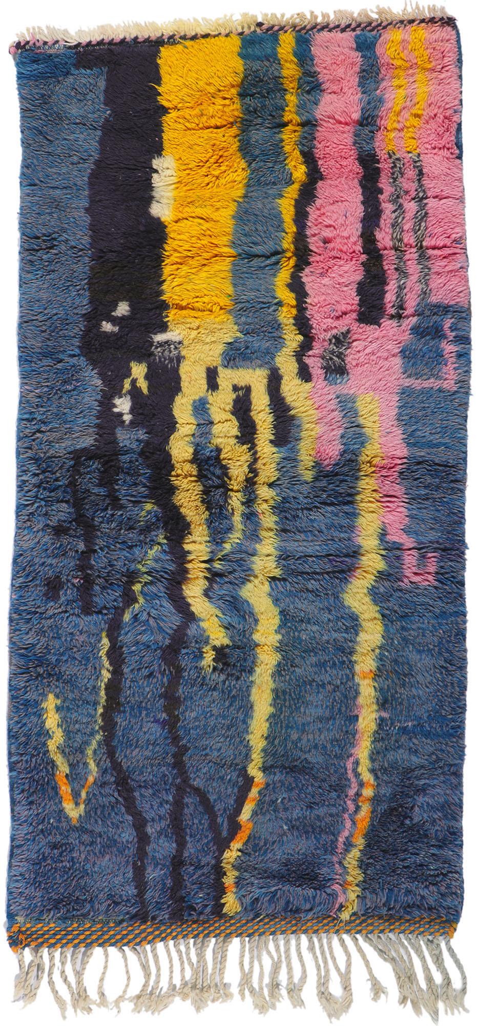 Colorful Abstract Moroccan Rug, Abstract Expressionism Meets Nomadic Charm 2