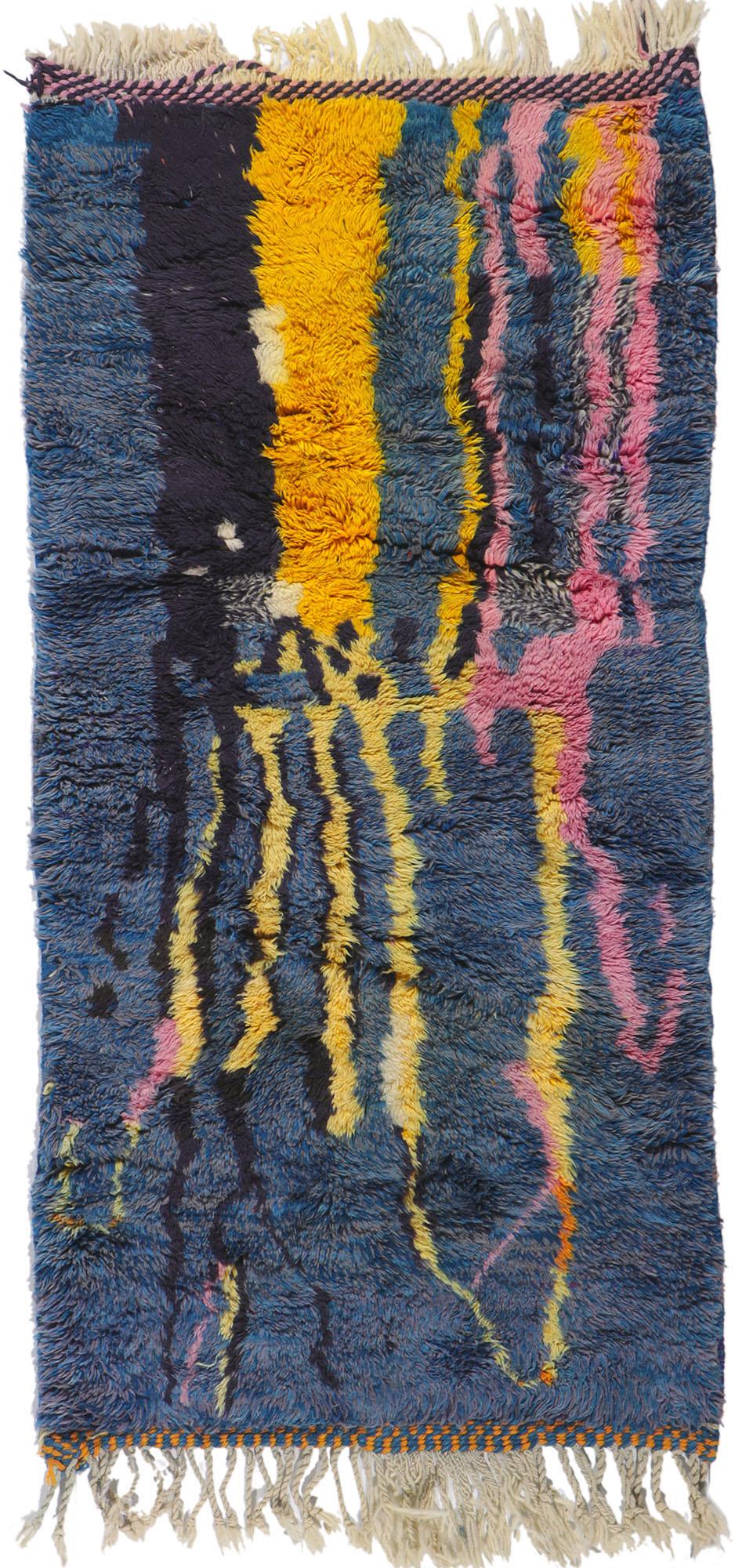 Colorful Abstract Moroccan Rug, Abstract Expressionism Meets Nomadic Charm For Sale 2
