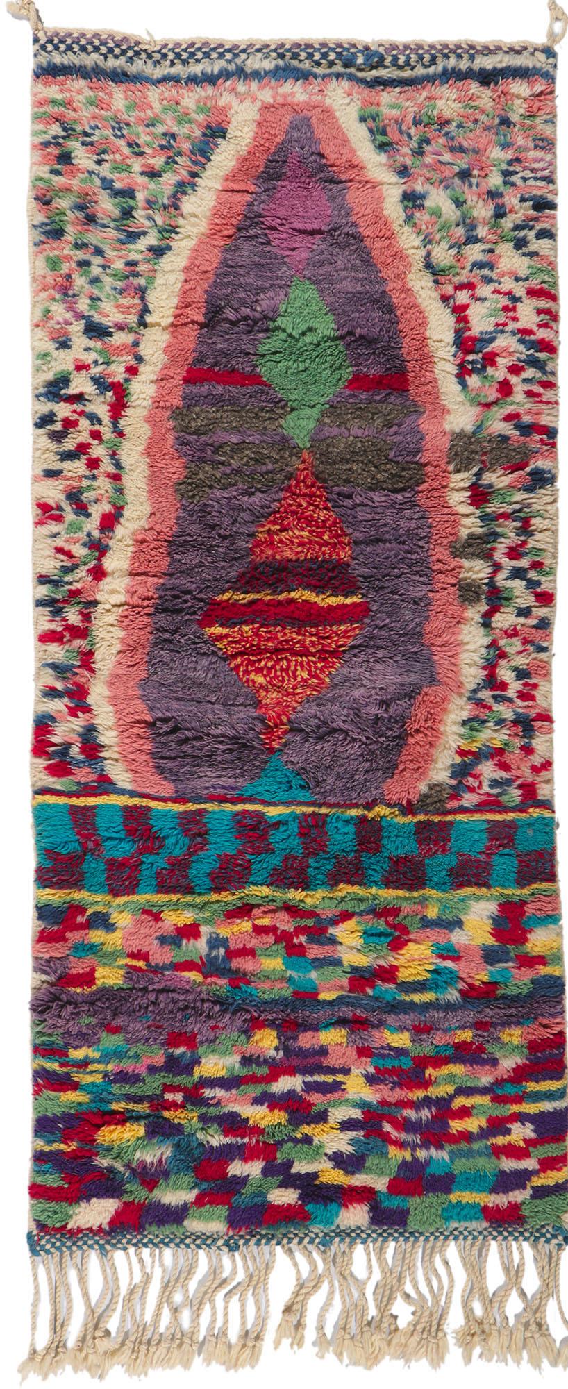 Colorful Abstract Moroccan Rug, Abstract Expressionism Meets Nomadic Charm For Sale 2
