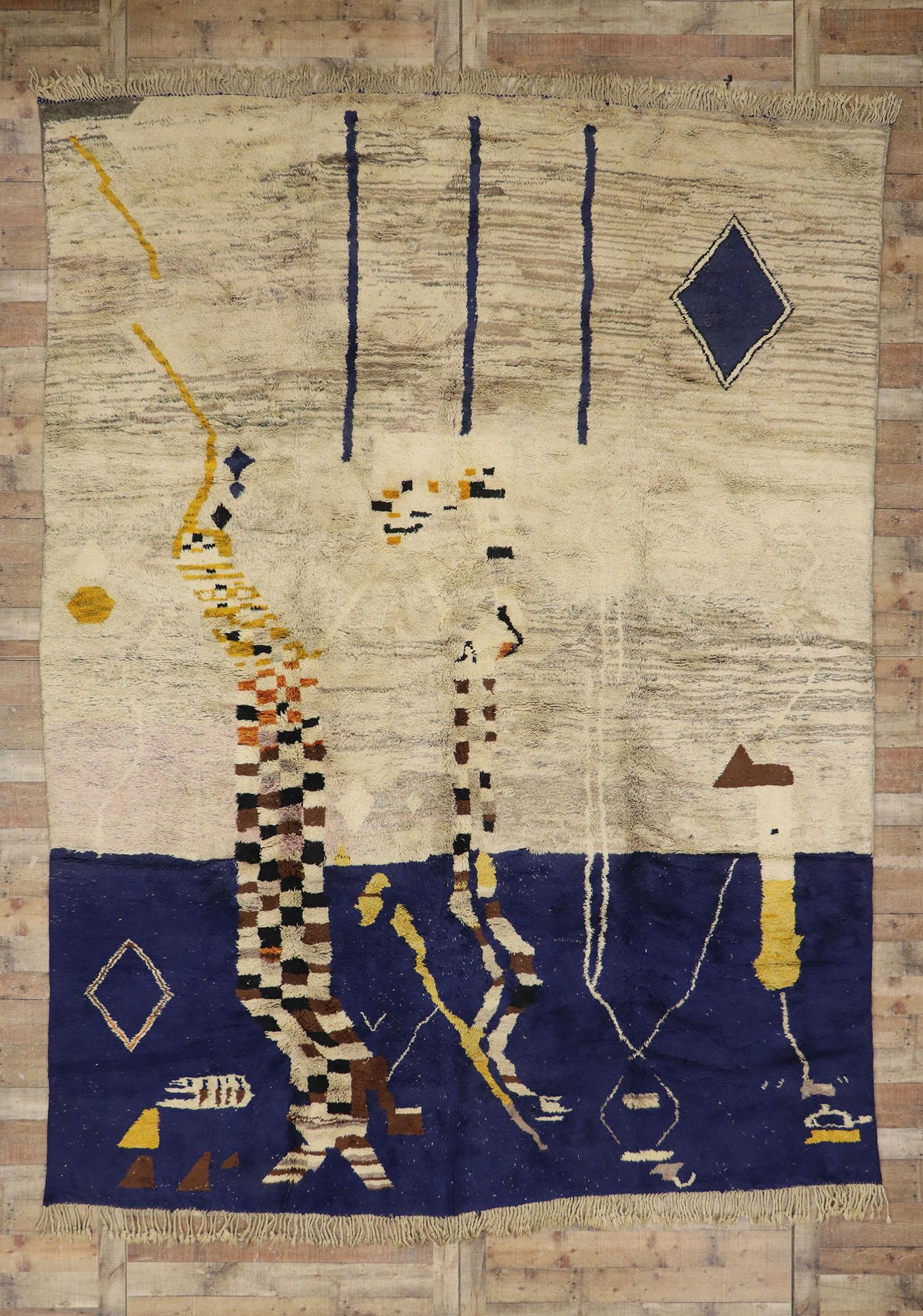 Laine Nouveau tapis berbère marocain contemporain inspiré par Ad Reinhardt en vente