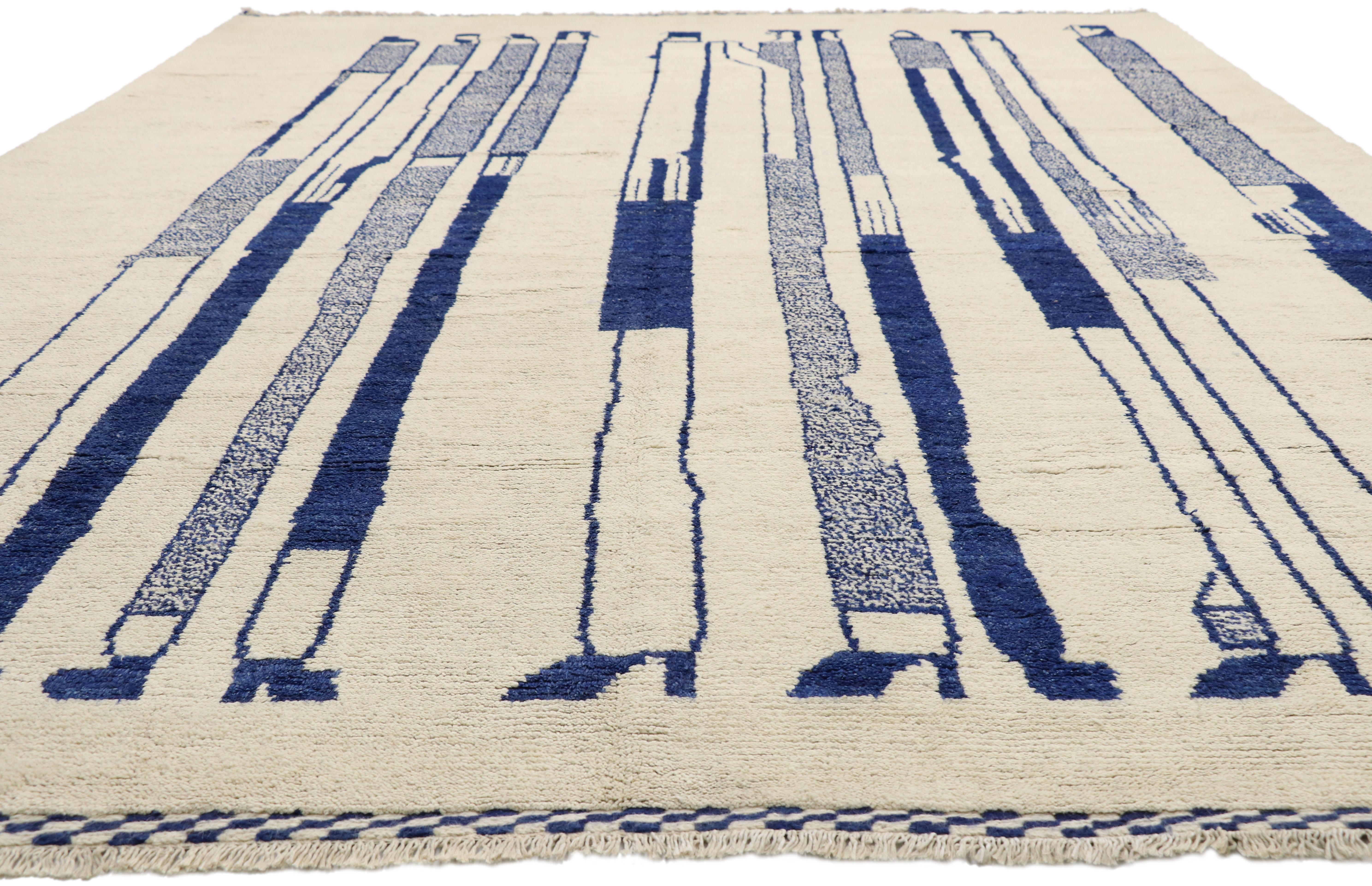 Neuer zeitgenössischer Teppich im marokkanischen Stil:: inspiriert von Alberto Giacometti Dogon-Stamm (Stammeskunst) im Angebot