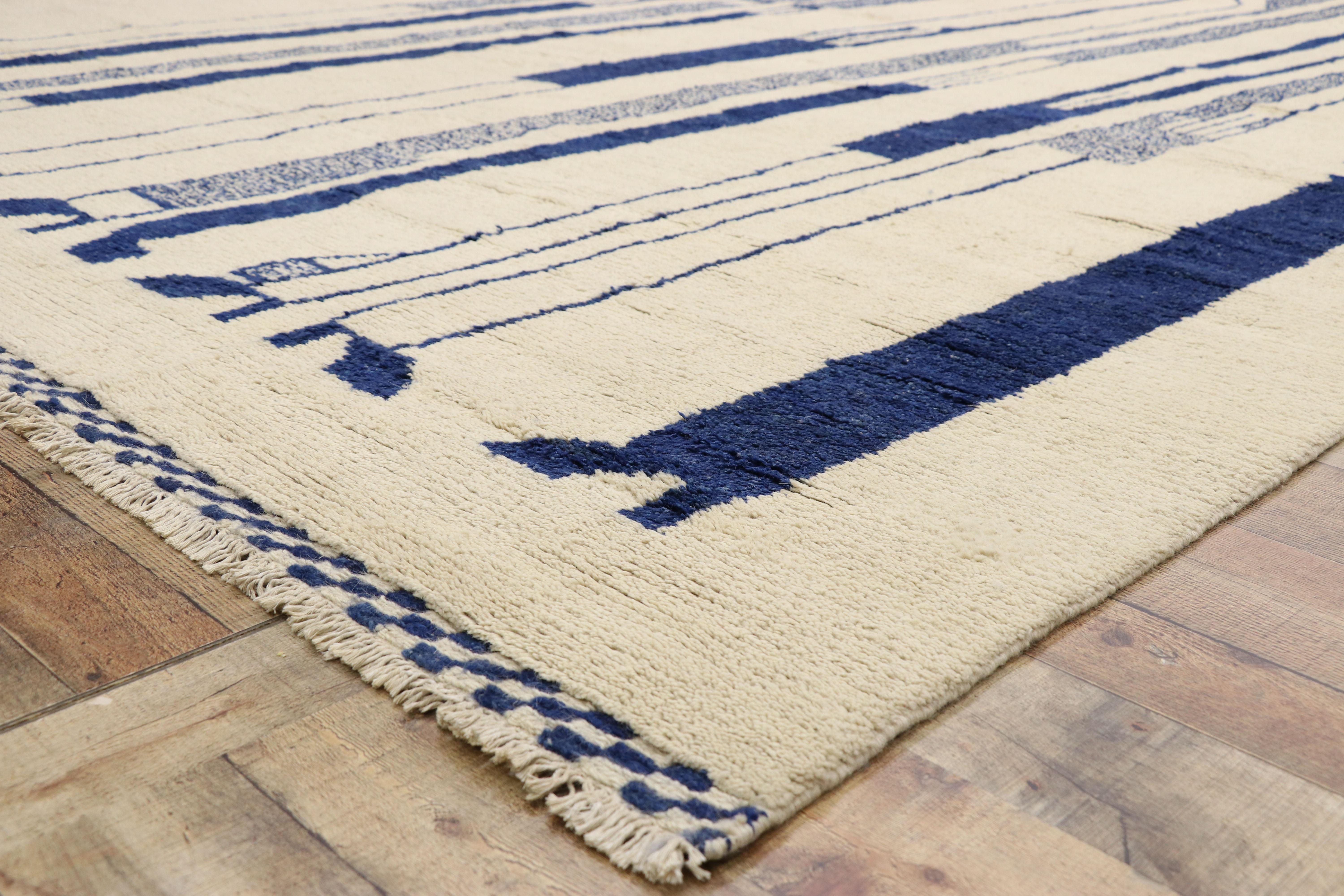 Hand-Knotted New Contemporary Moroccan Style Rug Inspired by Alberto Giacometti Dogon Tribe For Sale