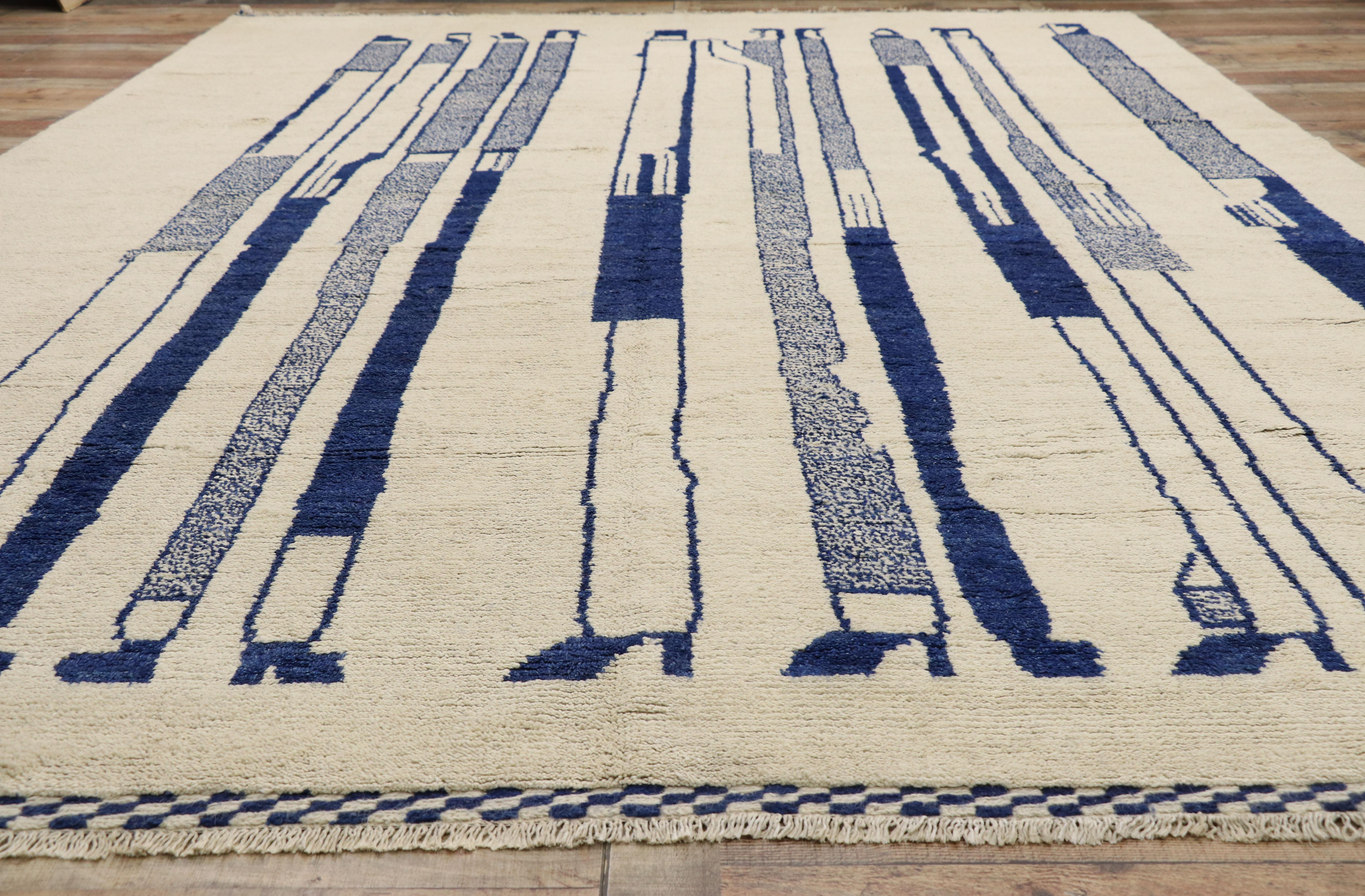 New Contemporary Moroccan Style Rug Inspired by Alberto Giacometti Dogon Tribe In New Condition For Sale In Dallas, TX