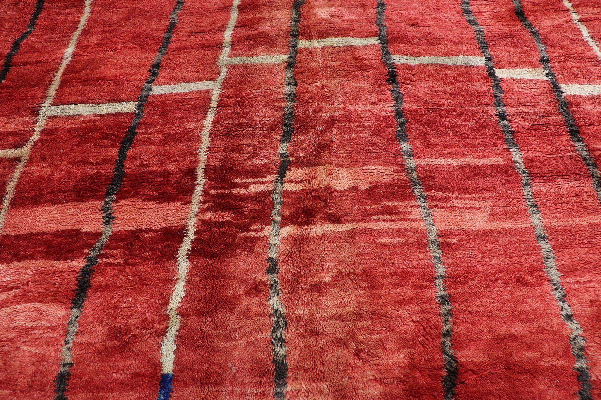 Hand-Knotted New Contemporary Berber Moroccan Rug Inspired by Gerhard Richter