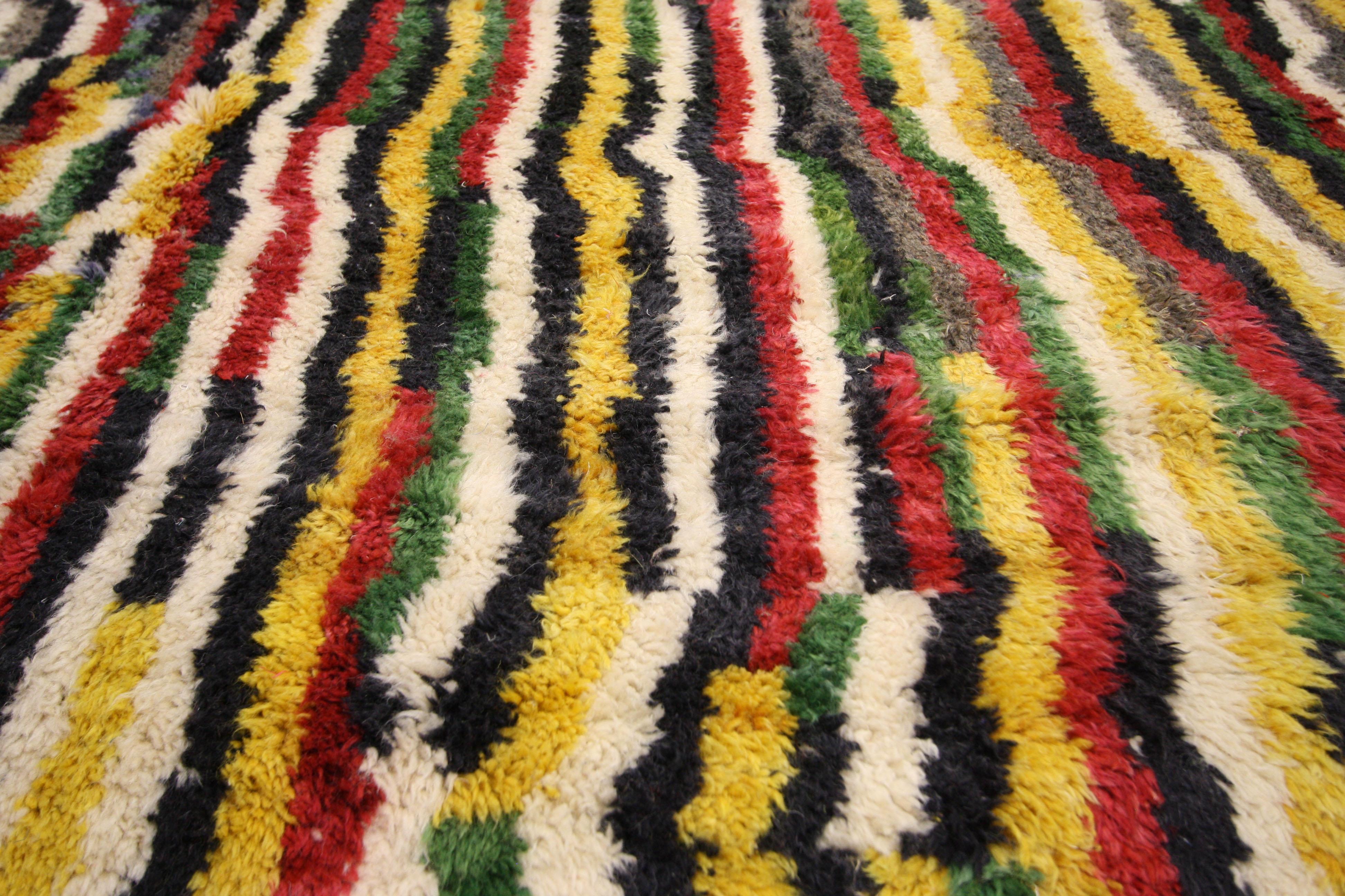 Berber Beni Mrirt Modern Moroccan Rug, Bauhaus Meets Abstract Expressionist In New Condition For Sale In Dallas, TX
